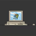 Vintage Desktop Computer with Windows 95 Monitor Tower Keyboard and Mouse