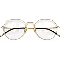 Chic Gold Jewelry Eyeglass Frames with Clear Lenses and Black Temples