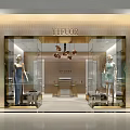 Elegant Clothing Store Interior With Mannequins Hanging Lights And Display Shelves