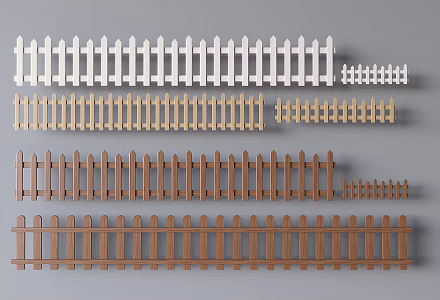 Middle Ancient Fence Wooden Fence Protective Fence Railing 3d model