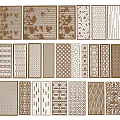 Metal Room Dividers With Various Laser Cut Patterns And Decorative Designs 3d model