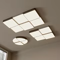 Modern Interior Ceiling Lights With Square And Round Panel Design White Light 3d model