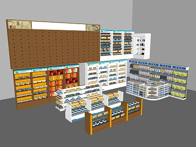 Retail Store Display Shelves With Various Styles And Multiple Layers For Merchandise 3d model