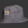 Gray Bucket Hat With Small Label On Front Casual Outdoor Wear Accessory