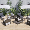 Modern Outdoor Sofa Outdoor Leisure Table and Chair 3d model