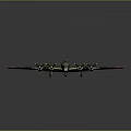 Detailed Green Military Airplane Model With Red Wings Tail And White Star Emblem