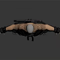 3D Rendered Ninja Character With White Hair Black Outfit And Swords On Back Standing Pose