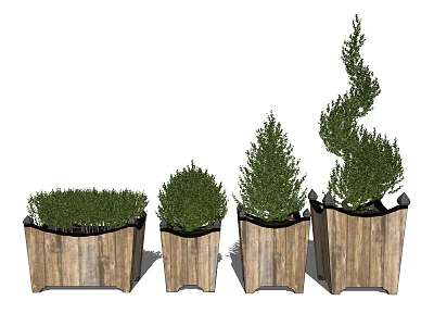 Modern potted plant potted combination 3d model