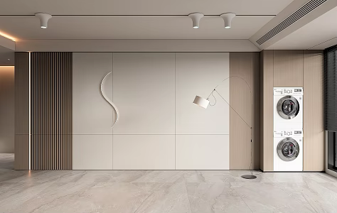 Modern living room background wall 3d model