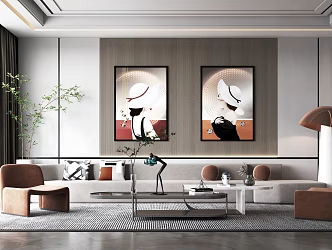 modern living room 3d model