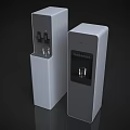 Two White and Gray Modern Water Dispensers as Kitchen Appliances with Sleek Design