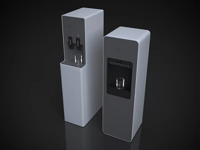 Two White and Gray Modern Water Dispensers as Kitchen Appliances with Sleek Design 3d model