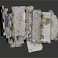 Pile Of Old Weathered Bricks With Broken Edges And Stained Surfaces