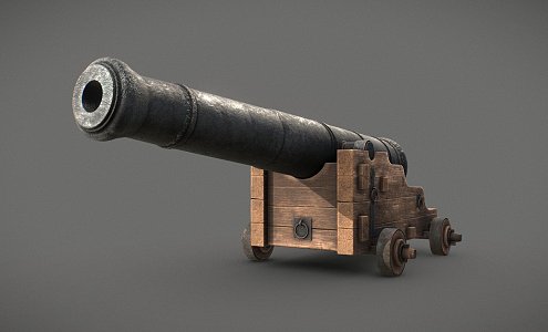 old naval cannon 3d model