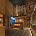 Modern Open Restaurant Interior Design With Wooden Decor Hanging Lights And Tables