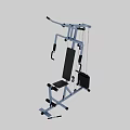 All in one home gym equipment with padded seat weight plates and resistance cables