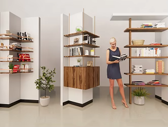Modern Bookshelf Floor Bookshelf Wall Hanging Bookshelf Book 3d model