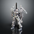 White Sci Fi Mecha Model With Detailed Mechanical Armor Parts And Weapon