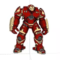 Red And White Heavy Mech Game Movie Character With Robotic Armor Design