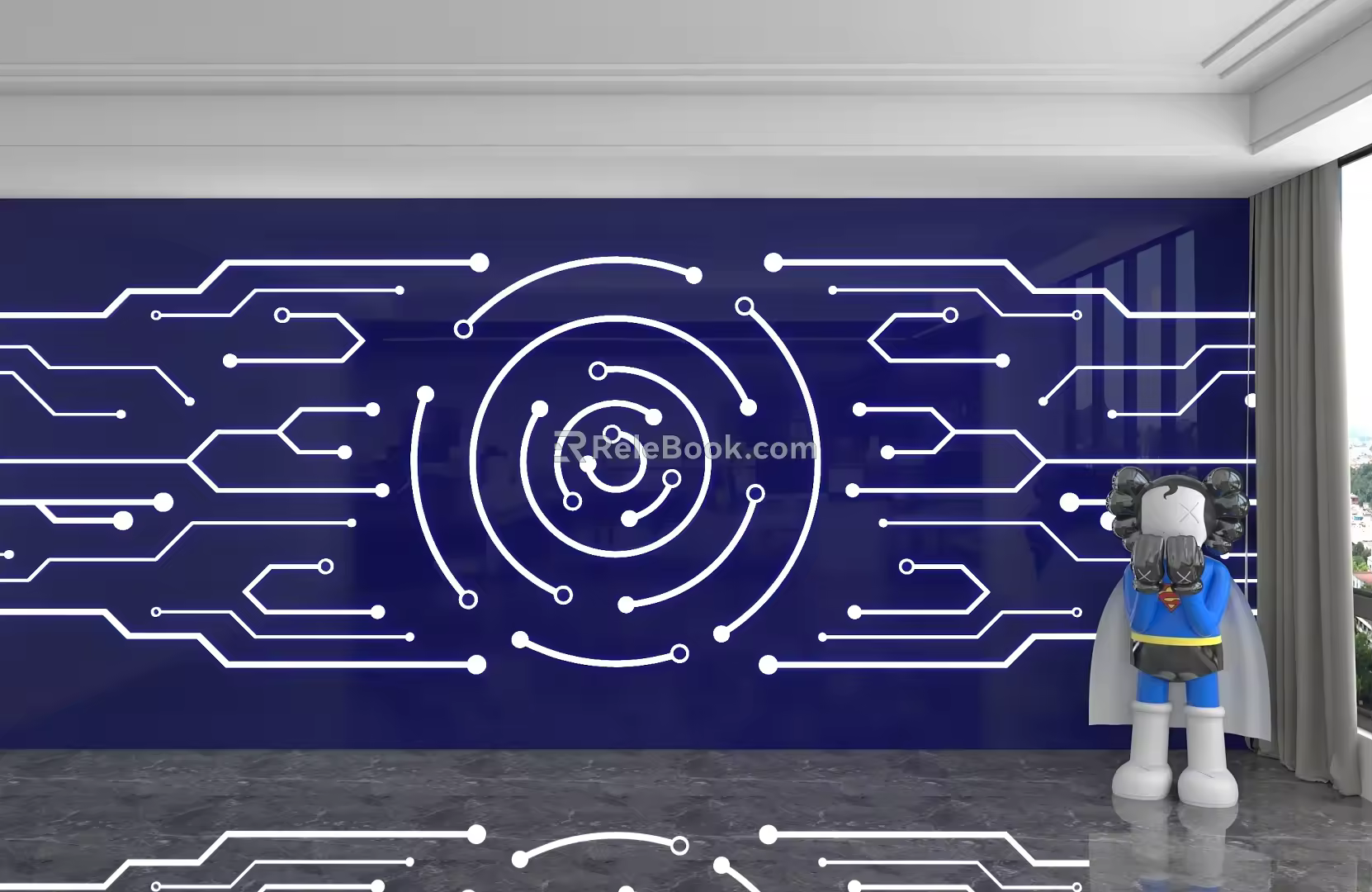 Modern background wall 3d model