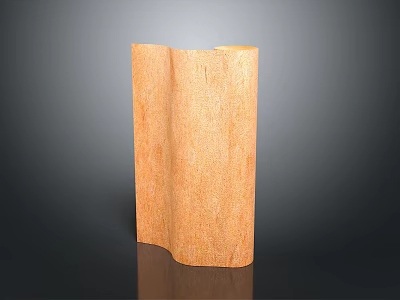 Brown Wavy Decorative Object With Wooden Texture For Modern Home Decor 3d model