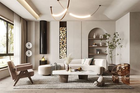 Quiet living room home living room 3d model