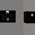 Modern Style Black Built in Kitchen Appliances with Gray Cabinets and Digital Controls