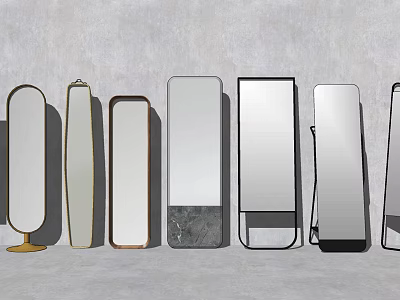 Various Modern Mirror Designs With Different Shapes And Decorative Frames 3d model