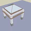 Outdoor Pavilion Structure With Glass Roof White Columns Stone Bases And Wooden Beams