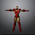 Iron Man Armor Figure In Red And Gold With Arms Outstretched Standing Pose