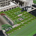 Modern Garden Landscape Design With Neatly Arranged Trees Green Lawns And Paths