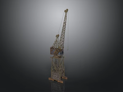 Heavy Duty Industrial Tower Crane With Metal Structure And Mechanical Parts 3d model