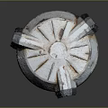 Rusty Vintage Metal Weapon With Cylindrical Body And Top Structure Design