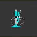 Light Blue Mechanical Game Movie Character Featuring Metal Stand Joints And Stable Base