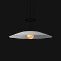 Modern Minimalist Ceiling Pendant Light Design With White Shade And Metallic Frame