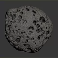 Natural Porous Stone with Many Holes on Textured Rounded Surface