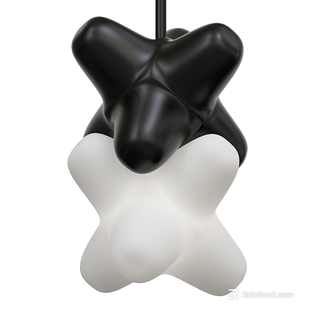 Modern Black And White Pendant Light With Unique Geometric Design For Interior Decor 3d model 