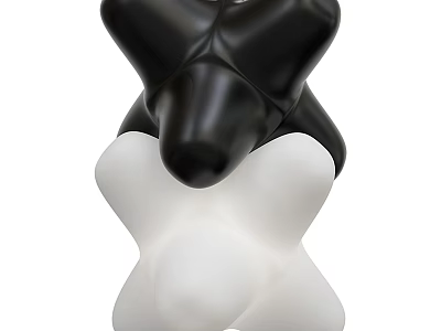Modern Black And White Pendant Light With Unique Geometric Design For Interior Decor 3d model