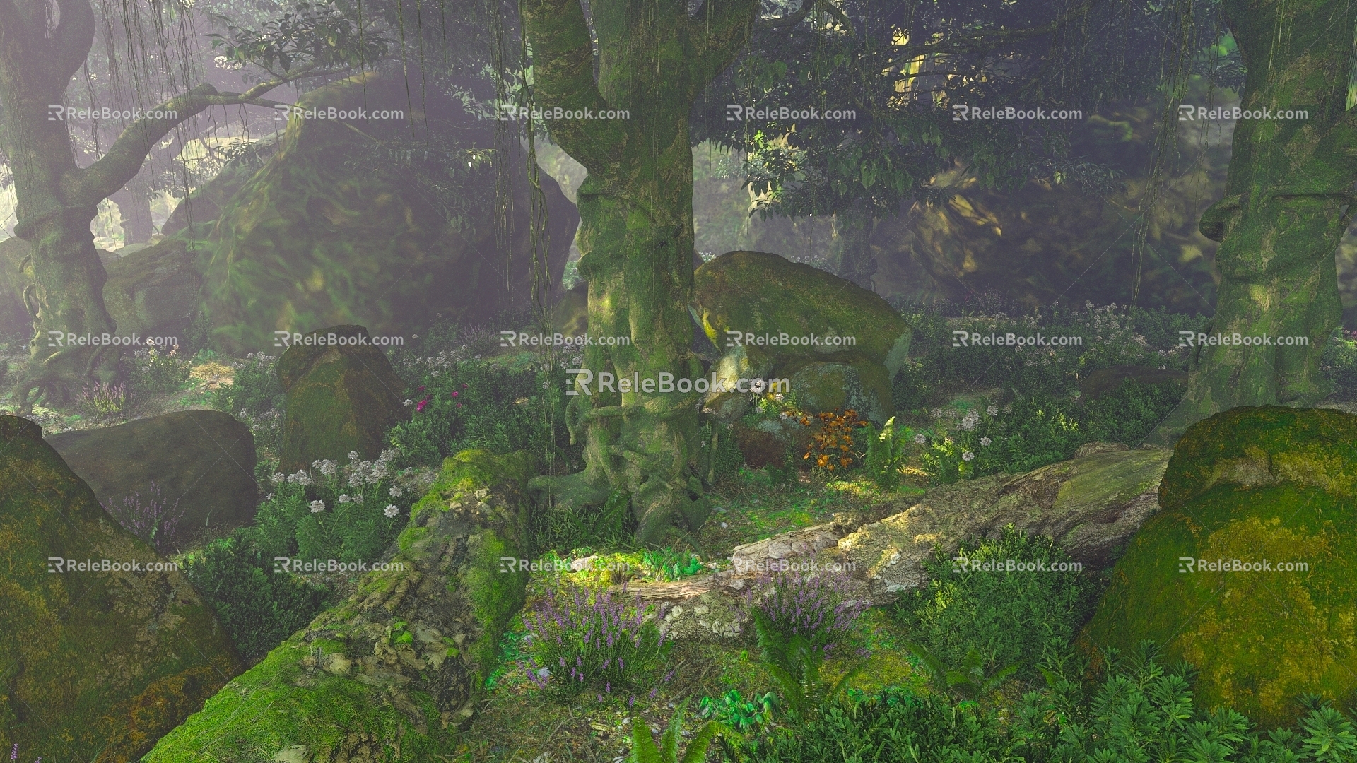 tree forest virgin forest 3d model