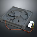Household Square Fan With Plastic Housing Blades Wires And White Connector