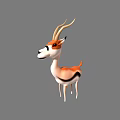 Reptile Character With Orange White Body And Long Tail On Gray Background