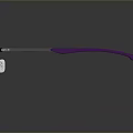 Stylish Black Frame Eyeglasses With Purple Temples White Lenses And Reflection