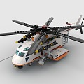 LEGO toy plane helicopter rescue helicopter 3d model