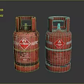 Two Red Gas Cylinders Essential Household Items For Daily Use 3d model
