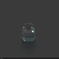 Small Transparent Glass Container With Blue Base For Daily Household Use 3d model
