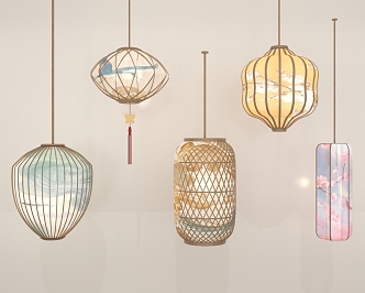 Lantern chandelier 3d model