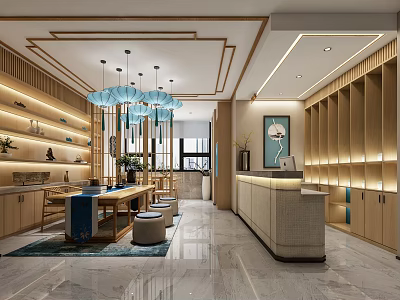 Serene SPA Sauna Interior Design With Wooden Decor Warm Lighting And Relaxation Area 3d model