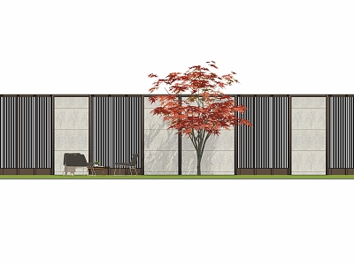 Modern Wall Red Maple model