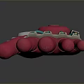 Futuristic Game Movie Character Mechanical Hand With Pink Joints Blue And White Details