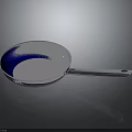 Shiny Stainless Steel Frying Pan With Long Handle For Kitchen Cooking Use